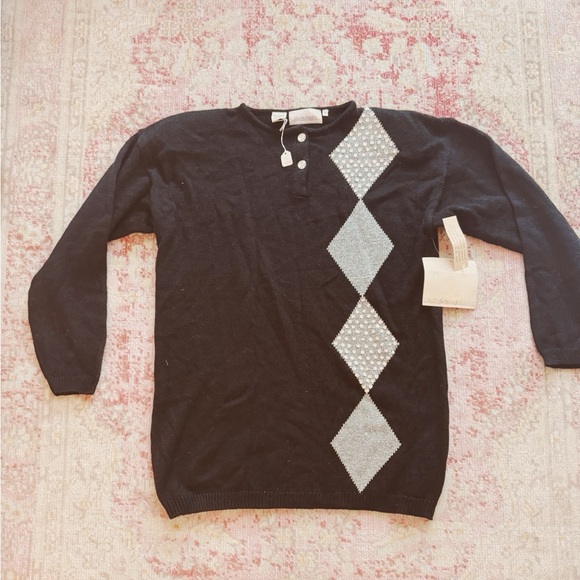 Vintage Other - Gladys Bagley, Women’s Vintage 1980s Black and Gray Sweater